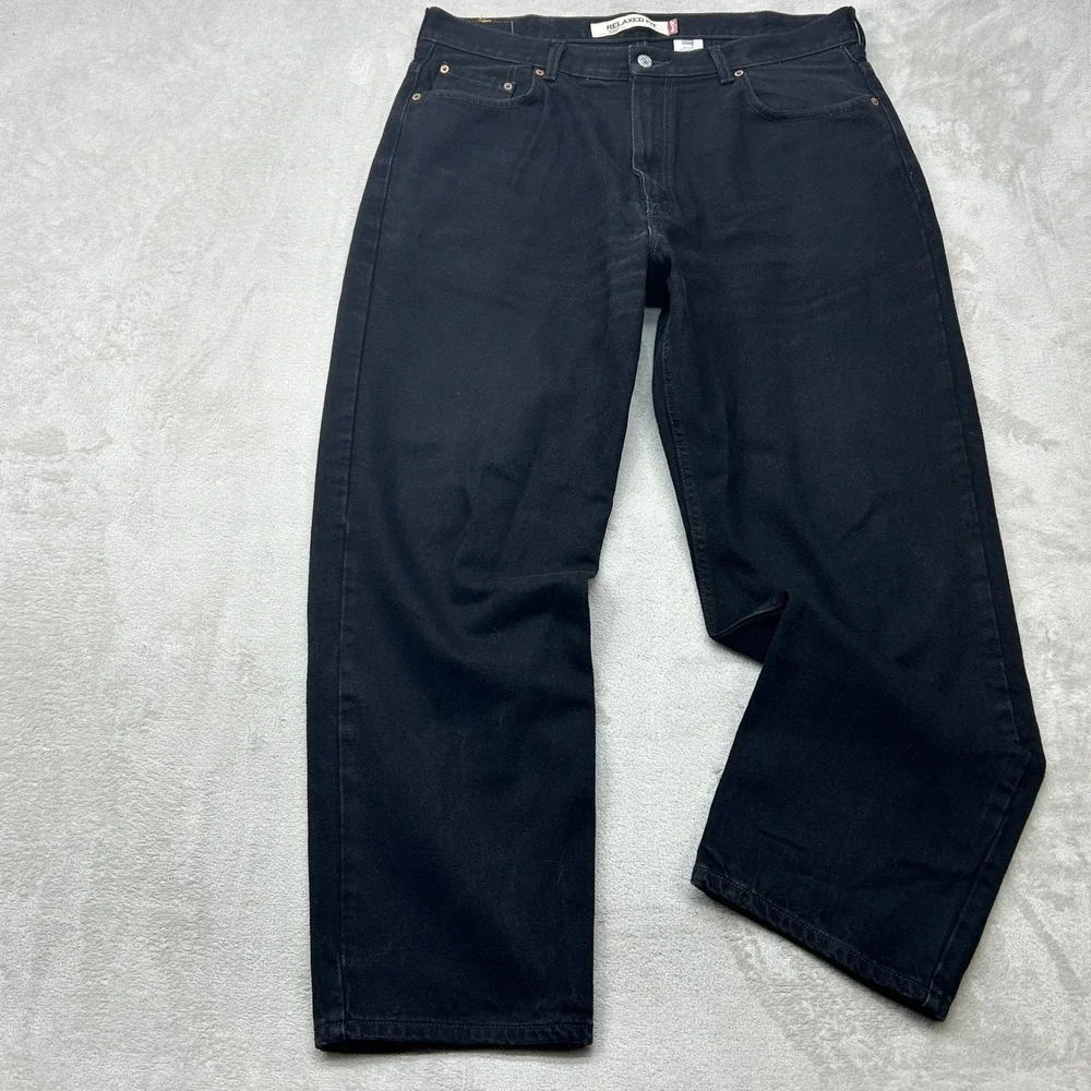 Vintage Levi's 550 Relaxed Fit Jeans Men 38x30 Black Denim Tapered Loose Y2K